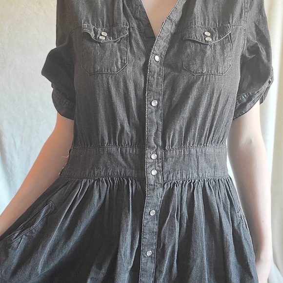 Dark grey denim dress - Picture 4 of 4